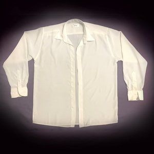 Men's shirt, cream off-white. Size M. Button front